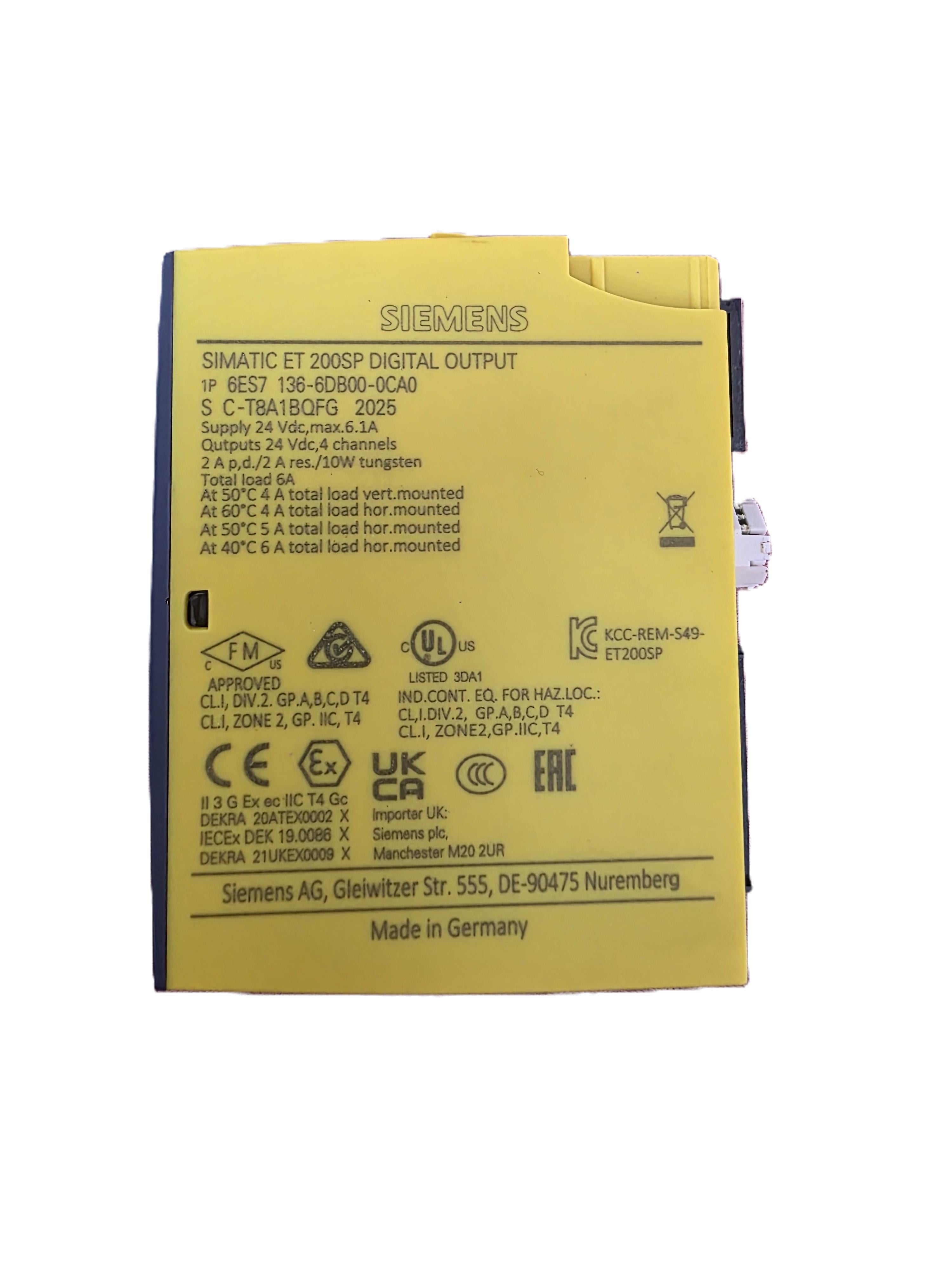6ES7136-6DB00-0CA0 - Módulo Electrónico SIMATIC ET 200SP Siemens - vista lateral | GRUPO TEILE
